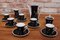 Hand-Painted Black & White Coffee Set from Kahla, 1960s, Set of 17 1