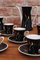 Hand-Painted Black & White Coffee Set from Kahla, 1960s, Set of 17 3