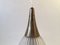 Swedish Mid-Century Window Pendant Light in Brass & Fluted Glass, 1960s 5