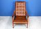 Mid-Century Scandinavian Lounge Chair in Solid Wood and Eco-Leather 3