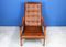 Skandinavischer Mid-Century Sessel aus Holz und Ökoleder 3