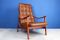 Mid-Century Scandinavian Lounge Chair in Solid Wood and Eco-Leather, Image 11