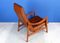 Skandinavischer Mid-Century Sessel aus Holz und Ökoleder 8