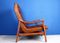 Mid-Century Scandinavian Lounge Chair in Solid Wood and Eco-Leather, Image 9