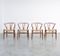 Vintage Wishbone Chairs by Hans J. Wegner for Carl Hansen, Set of 4 1