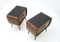 Mahogany Nightstands with Black-Painted Glass Tops, 1950s, Set of 2 7