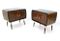 Mahogany Nightstands with Black-Painted Glass Tops, 1950s, Set of 2 2