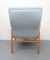 Kirschholz Sessel mit hellblauem Bezug, 1950er 12