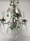 Vintage Italian Crystal Chandelier with Green Murano Glass Drops 5