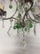 Vintage Italian Crystal Chandelier with Green Murano Glass Drops 8