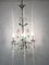 Lámpara de araña italiana vintage de cristal con gotas de cristal de Murano verde, Imagen 2