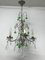 Vintage Italian Crystal Chandelier with Green Murano Glass Drops 4