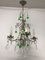 Vintage Italian Crystal Chandelier with Green Murano Glass Drops 6