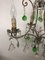 Vintage Italian Crystal Chandelier with Green Murano Glass Drops 13