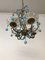 Lámpara de araña italiana vintage con gotas de cristal de Murano y opalina, Imagen 11