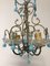Lámpara de araña italiana vintage con gotas de cristal de Murano y opalina, Imagen 5