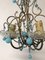 Vintage Italian Chandelier with Opaline and Murano Glass Drops 9