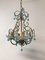 Lámpara de araña italiana vintage con gotas de cristal de Murano y opalina, Imagen 2