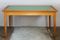 Mid-Century Dining Table with Lime Green Glass Top, Image 1