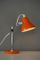 Kleine orangefarbene verchromte Metall Schreibtischlampe, 1950er 9