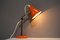 Kleine orangefarbene verchromte Metall Schreibtischlampe, 1950er 14