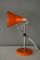Kleine orangefarbene verchromte Metall Schreibtischlampe, 1950er 12