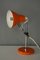Lampada da scrivania piccola in metallo cromato arancione, anni '50, Immagine 2