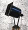 Vintage Black Industrial Spotlight on Wooden Tripod 4