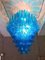 Lámpara de araña de cristal de Murano azul, años 70, Imagen 2