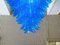Lámpara de araña de cristal de Murano azul, años 70, Imagen 3