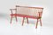 3-Seater Teak & Skai Bench, 1960s 2