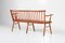 3-Seater Teak & Skai Bench, 1960s 4