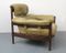 Oak Lounge Chair with Green Leather Upholstery, 1970s, Image 7