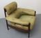 Oak Lounge Chair with Green Leather Upholstery, 1970s 5