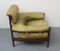 Oak Lounge Chair with Green Leather Upholstery, 1970s 6