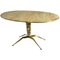 Table Basse Oval en Marbre sur Socle Sculptural en Relief en Bronze, 1950s 1