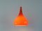 Lámpara colgante danesa vintage de vidrio en naranja, Imagen 6