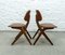 Teak and Caramel Leatherette Dining Chairs by Louis van Teeffelen for WéBé, 1960s, Set of 4, Image 12