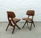 Teak and Caramel Leatherette Dining Chairs by Louis van Teeffelen for WéBé, 1960s, Set of 4 11