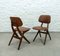 Teak and Caramel Leatherette Dining Chairs by Louis van Teeffelen for WéBé, 1960s, Set of 4, Image 11
