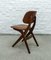 Teak and Caramel Leatherette Dining Chairs by Louis van Teeffelen for WéBé, 1960s, Set of 4, Image 7