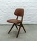 Teak and Caramel Leatherette Dining Chairs by Louis van Teeffelen for WéBé, 1960s, Set of 4, Image 1