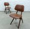 Teak and Caramel Leatherette Dining Chairs by Louis van Teeffelen for WéBé, 1960s, Set of 4 13