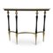 Vintage Italian Ebonised Wood and Brass Console Table 2