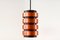 Danish Black Lacquered Metal and Copper Pendant Lamp, 1960s 1