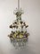 Vintage Italian Crystal Chandelier with Porcelain Flowers 1