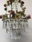 Vintage Italian Crystal Chandelier with Porcelain Flowers 7