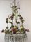 Vintage Italian Crystal Chandelier with Porcelain Flowers 2