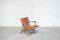 Vintage Cognac Folding Chair by Angel I. Pazmino for Muebles de Estilo 21