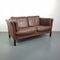 Vintage 2-Seater Brown Leather Sofa 2